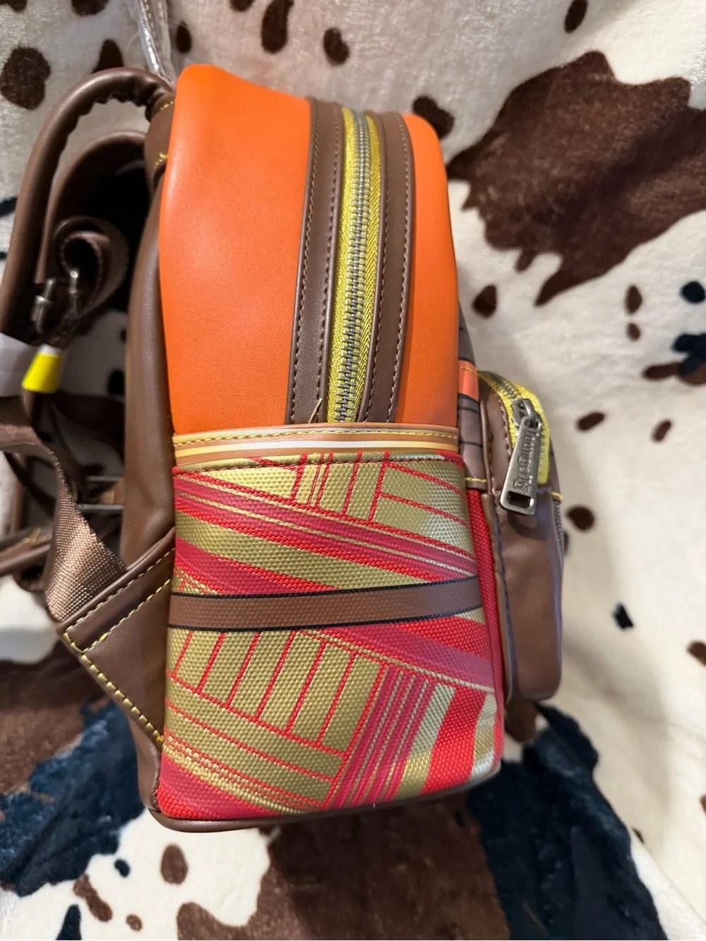 Loungefly Orange, Brown & Yellow Geometric Mini Backpack